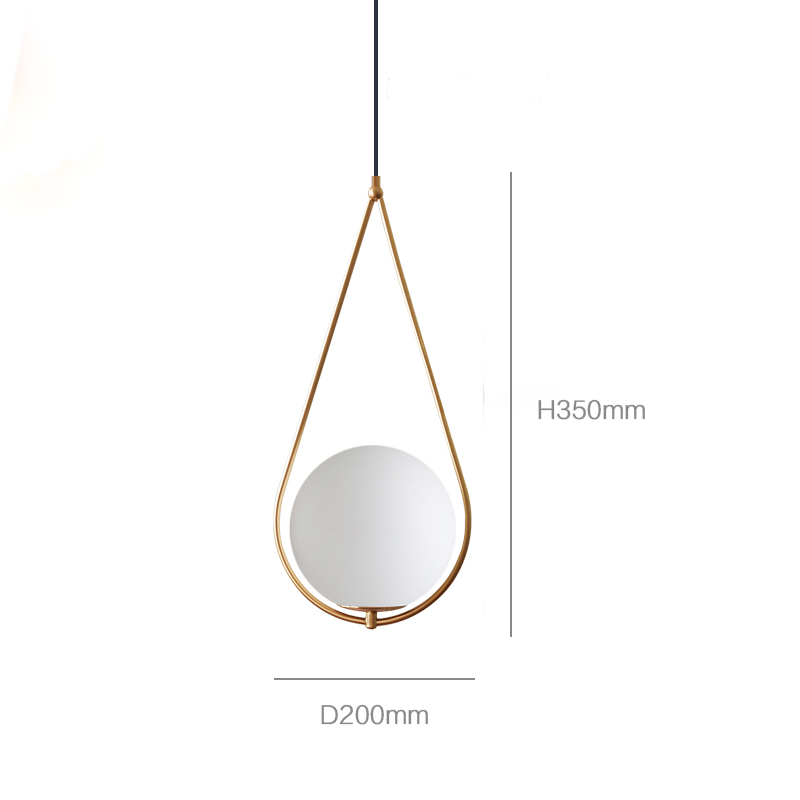 Waterdrop Shape Pendant Light with gold finish