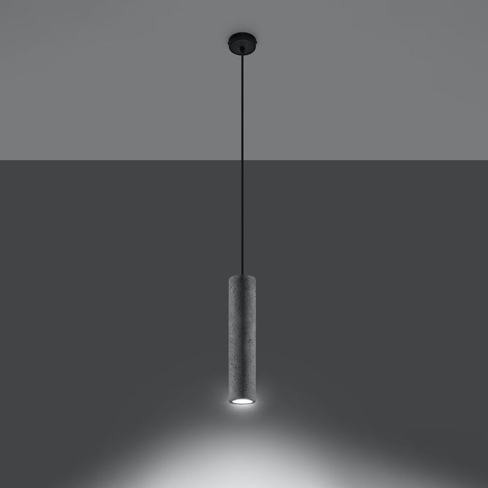 Suspension en béton gris à un tube suspendu par câble noir