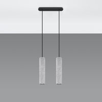Suspension en béton gris à trois tubes pour îlot de cuisine