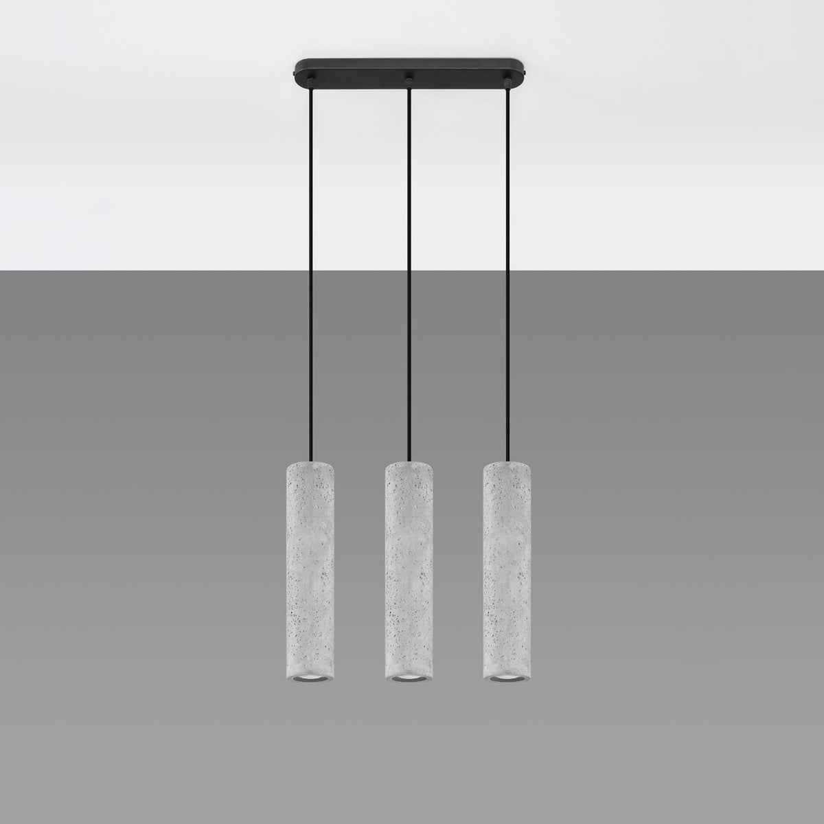 Lumière nette diffusée par la suspension en béton gris GU10