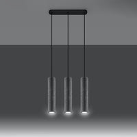 Suspension en béton gris à un tube suspendu par câble noir, vue 7