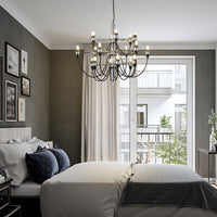 VINTORIA – Lustre Chandelier en Métal Noir Rétro Lumio™