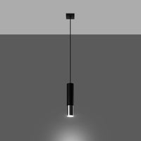 Suspension noir et doré Solene avec tube en acier mat