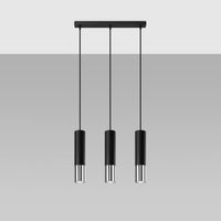 Détail de la bague dorée sur suspension noir et doré Solene, vue 8