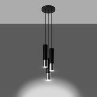 Suspension noir et doré Solene avec tube en acier mat, vue 13
