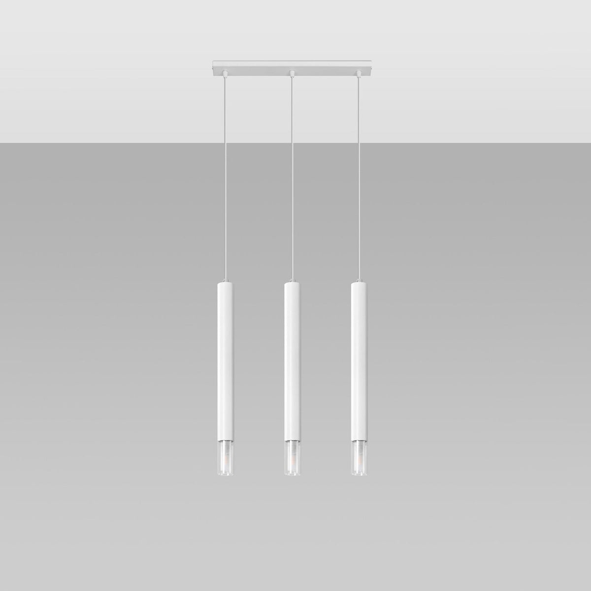 Détail de l'embout en verre de la suspension à tubes fins