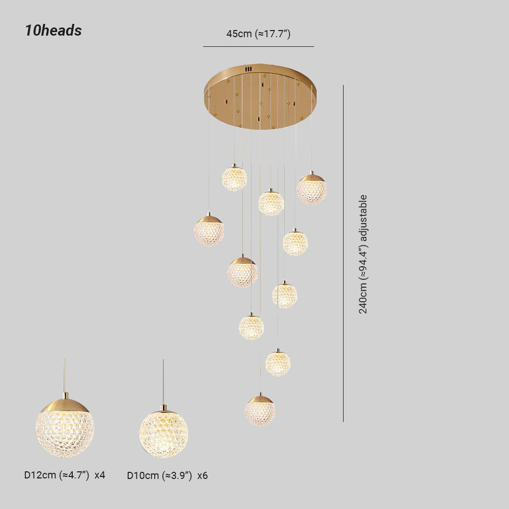 SPIRA - Lustre Moderne Bulle Doré en Acrylique Lumio™