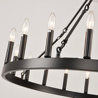 Lustre Double Niveau Industriel Noir pour Salle à Manger