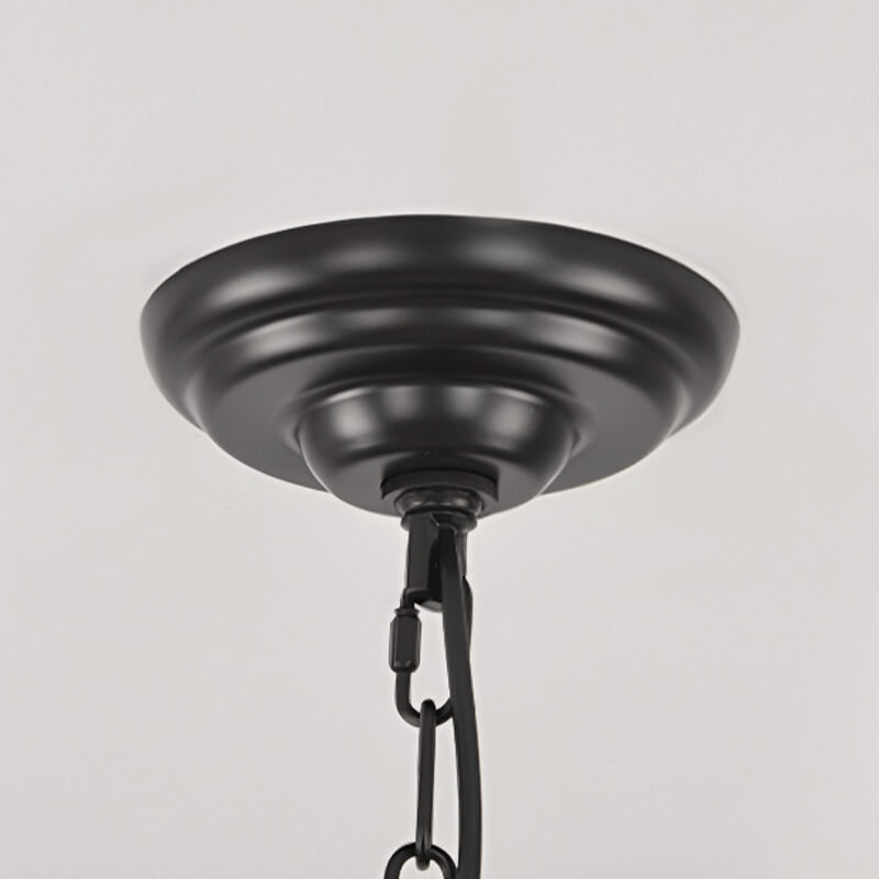Lustre Double Niveau Industriel Noir pour Salle à Manger