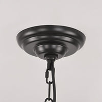Lustre Double Niveau Industriel Noir pour Salle à Manger