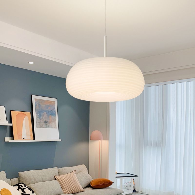 LUMARIA – Suspension Blanche Tambour en Acrylique Lumio™