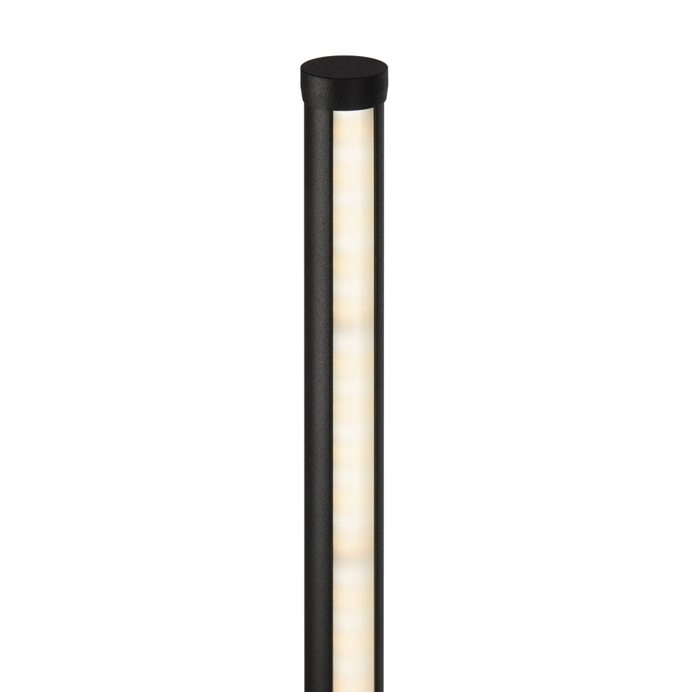 Détail du tube en aluminium noir du lampadaire LED tube noir
