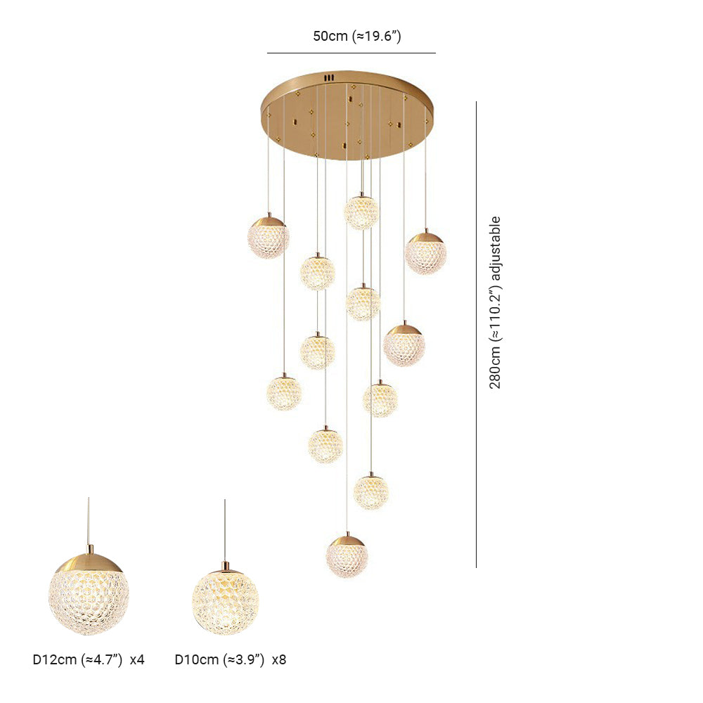 SPIRA - Lustre Moderne Bulle Doré en Acrylique Lumio™