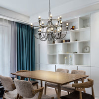 VINTORIA – Lustre Chandelier en Métal Noir Rétro Lumio™