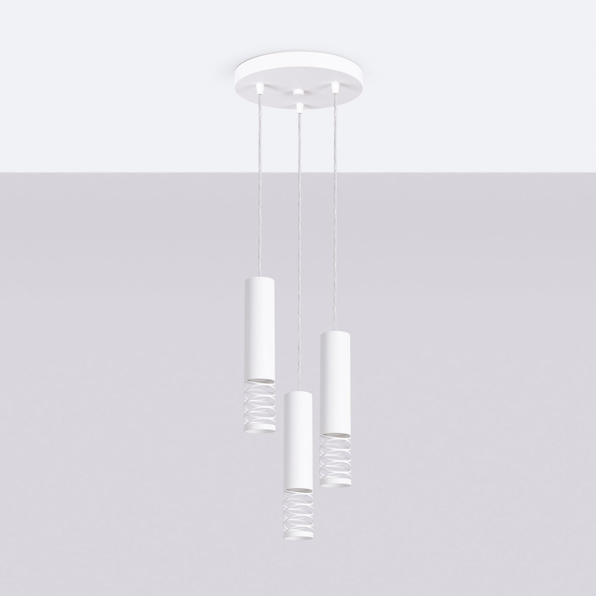 Détail de la découpe spirale sur suspension en métal Alara, vue 9