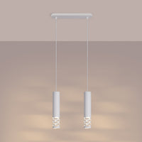 Suspension acier ajouré Naïa en grappe sous rosace ronde table circulaire