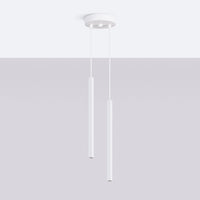 Suspension tube fin taupe en version double sur une console d'entrée, vue 18
