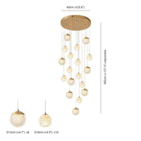 SPIRA - Lustre Moderne Bulle Doré en Acrylique Lumio™