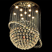 Lustre Sphère Cristal Argenté Salon suspendu