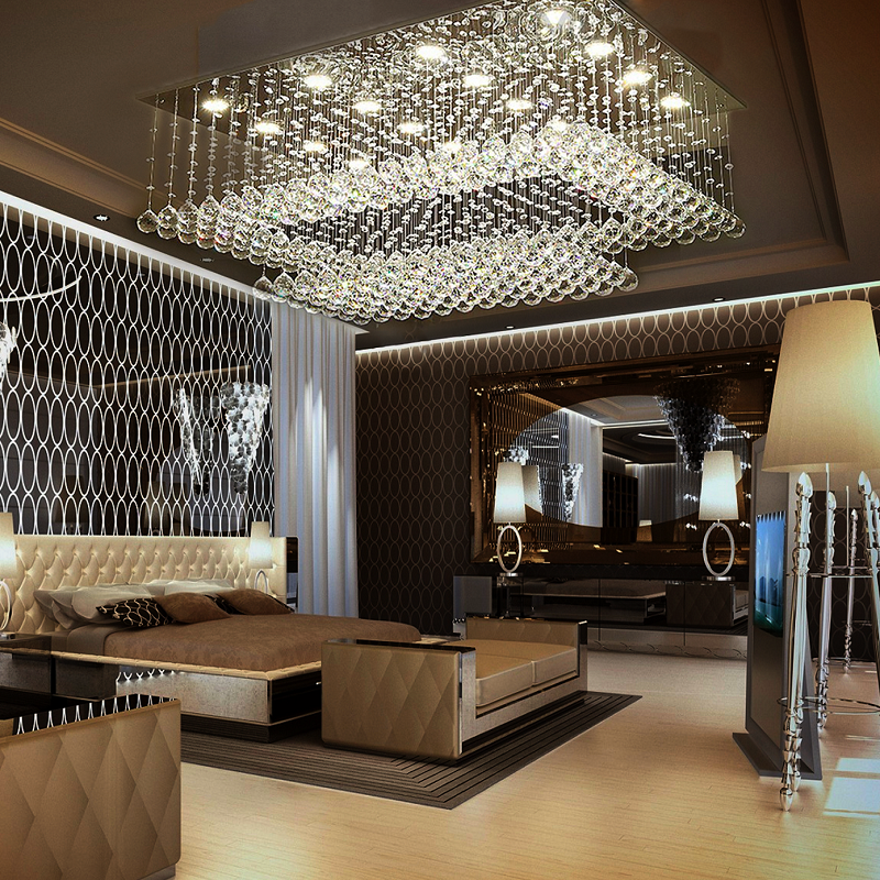 Lustre Rectangulaire Cristal Salon