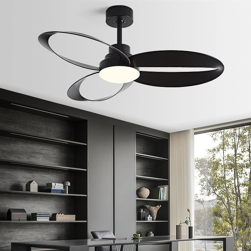 Ventilateur de Plafond Silencieux Vintage LED - Noir