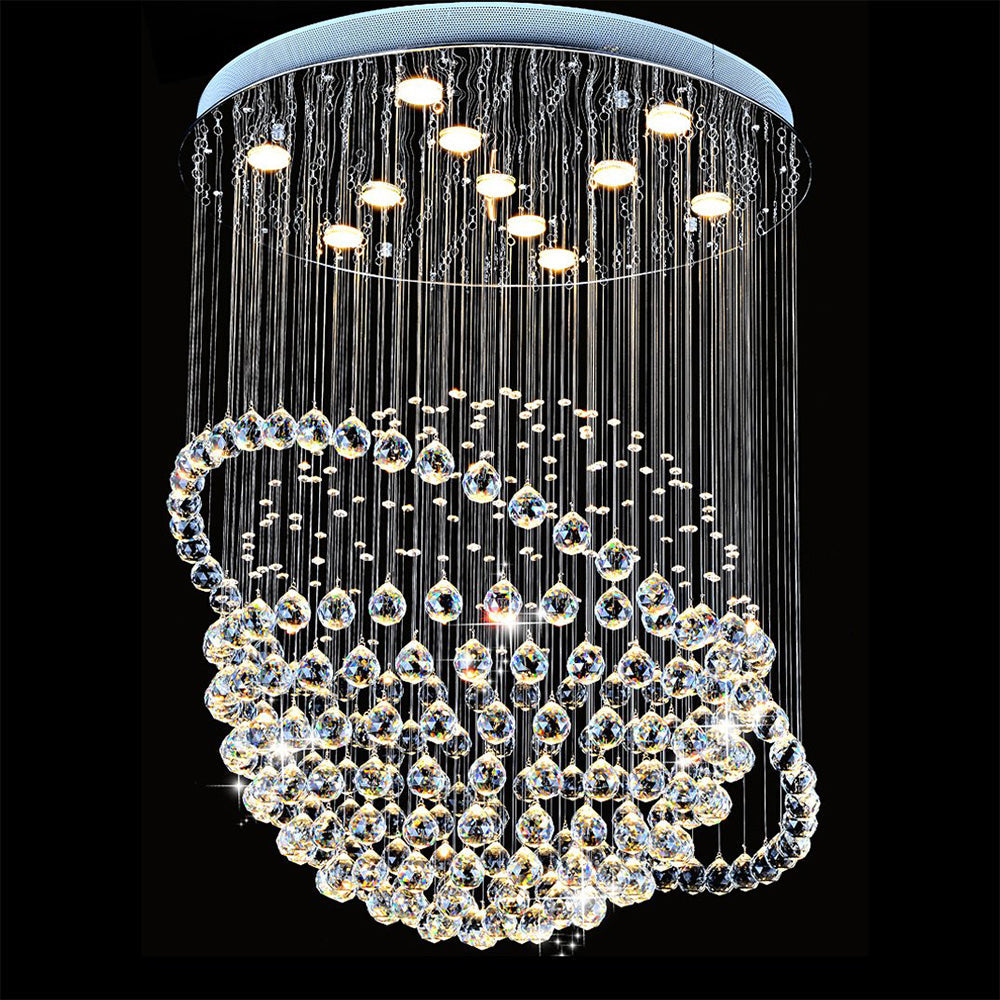 Lustre Sphère Cristal Argenté Salon
