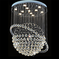 Lustre Sphère Cristal Argenté Salon