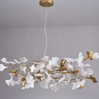 LIFIC – Suspension Feuilles en Céramique et Métal Doré Lumio™