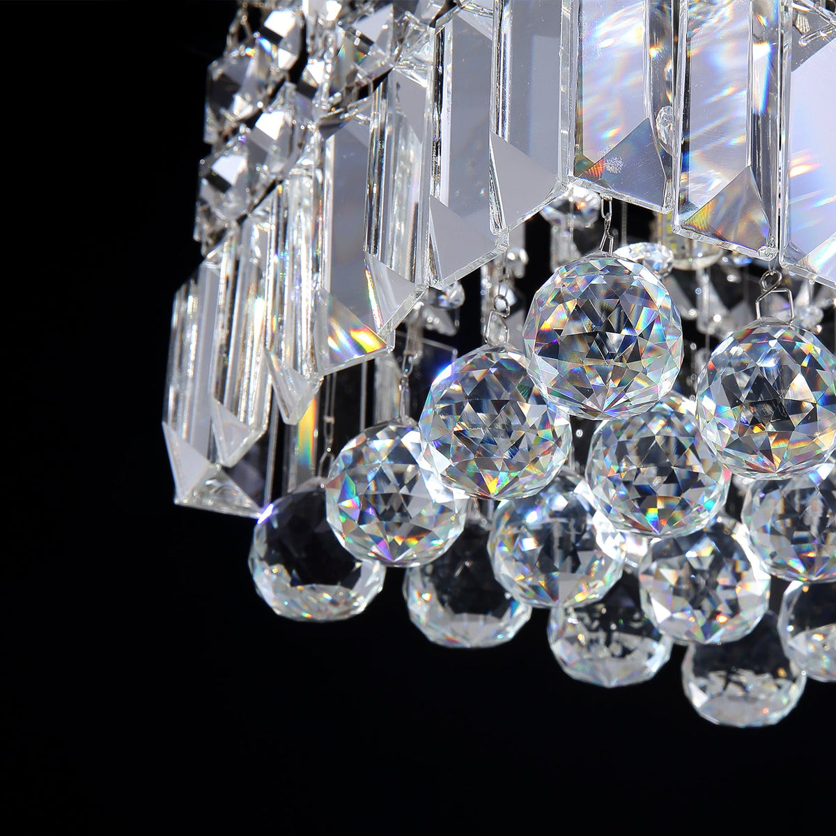 Plafonnier Carré Cristal Argenté salle à manger