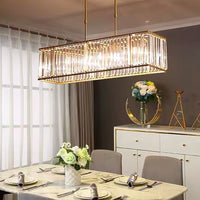 Lustre Rectangulaire Cristal Noir salle à manger