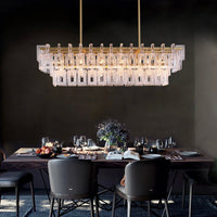 Lustre Linéaire Verre Doré