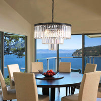 Lustre Cristal Trois Niveaux Noir
