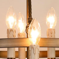 Lustre Rond Métal Salle à Manger Marron gros plan