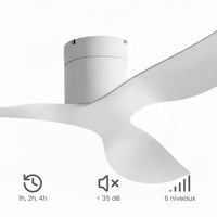 Plafonnier Ventilateur Silencieux Blanc Moderne au plafond