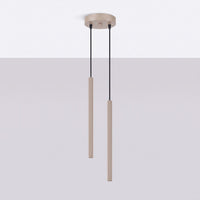 Suspension tube fin taupe en version double sur une console d'entrée, vue 36