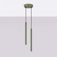 Suspension tube fin taupe en version double sur une console d'entrée, vue 72