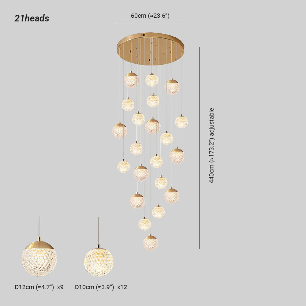 SPIRA - Lustre Moderne Bulle Doré en Acrylique Lumio™
