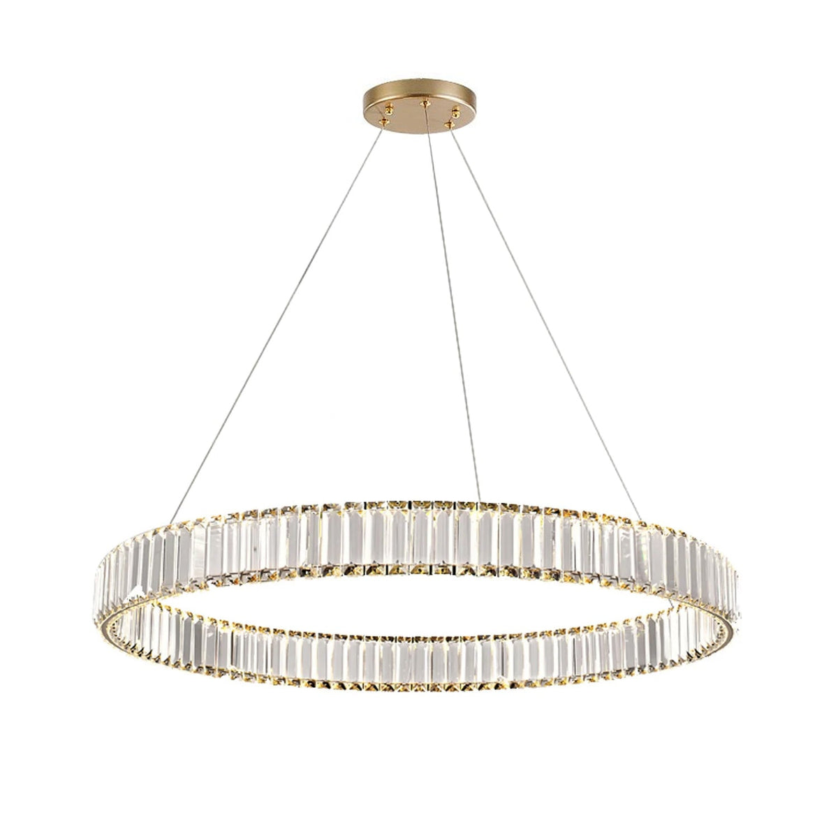 Lustre Rond Cristal Salle à Manger II allumé ambiance
