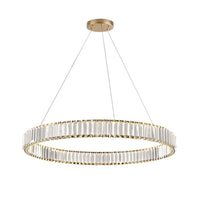 Lustre Rond Cristal Salle à Manger II allumé ambiance