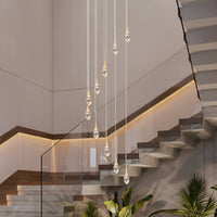 Lustre Rotatif Pluie de Cristal pour Escalier