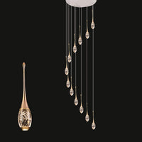 Lustre Rotatif Pluie de Cristal pour Escalier