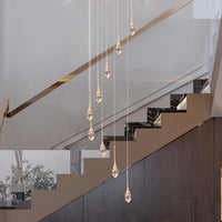 Lustre Rotatif Pluie de Cristal pour Escalier