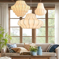 AYABI - Lustre Suspension Wabi Sabi en Soie Blanc Lumio™