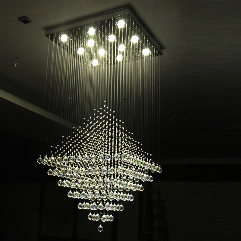 Lustre Diamant Cristal Chrome pour Salon