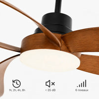 Plafonnier Ventilateur Silencieux Vintage LED - dimensions