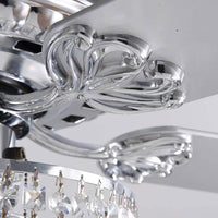 Plafonnier Ventilateur Rond Cristal Argenté salle à manger