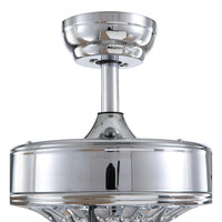 Plafonnier Ventilateur Cristal avec 5 Pales Noires
