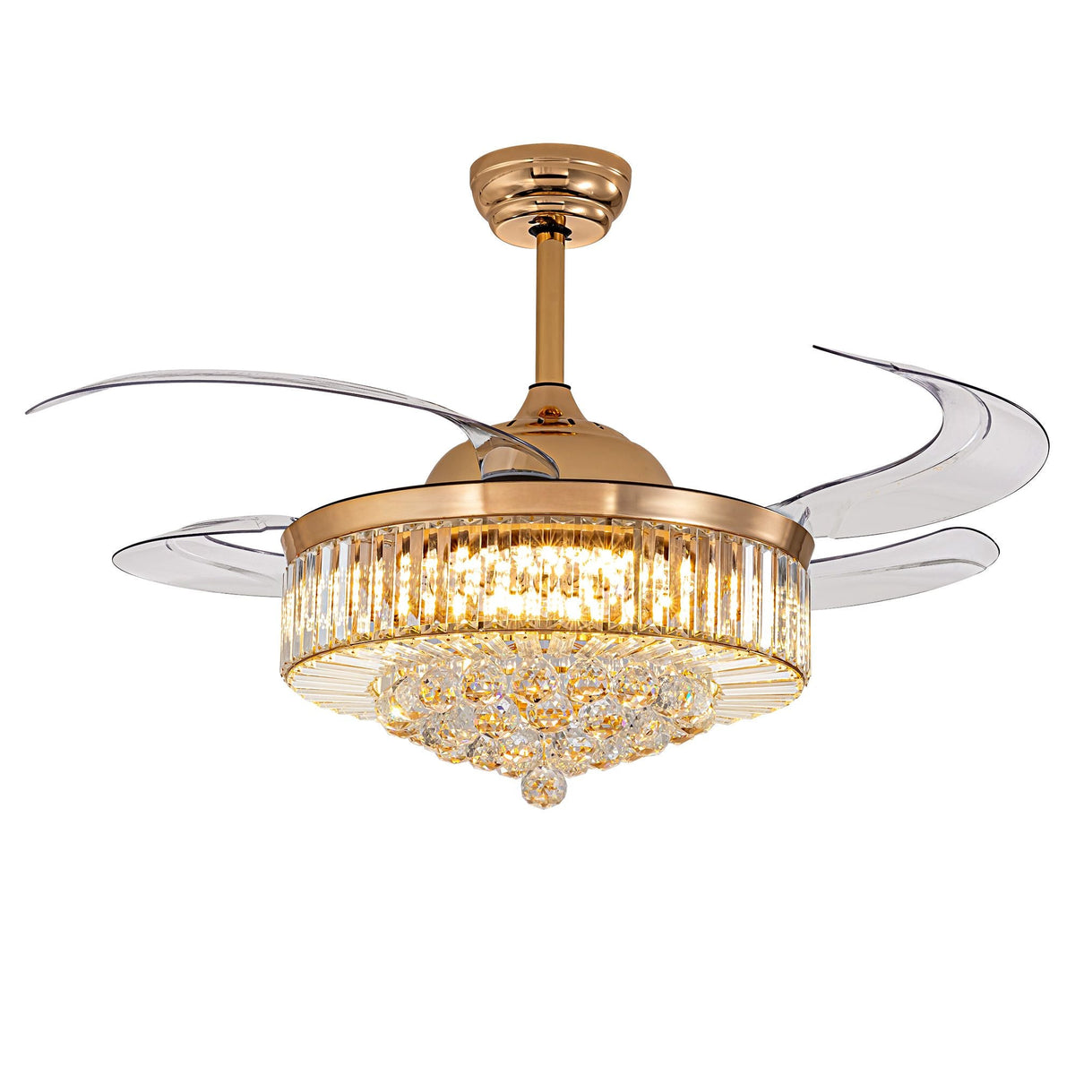 Plafonnier Ventilateur en Cristal pour Salon