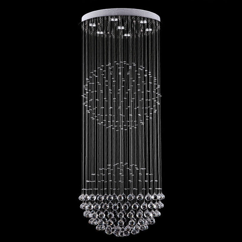 Lustre Double Sphère Cristal K9 pour Salon