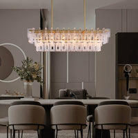 Lustre Linéaire Verre Doré